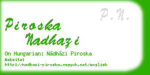 piroska nadhazi business card